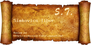 Simkovics Tibor névjegykártya