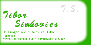 tibor simkovics business card